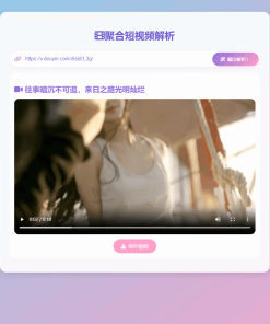 全新二次元聚合短视频解析去水印系统源码 自适应双端