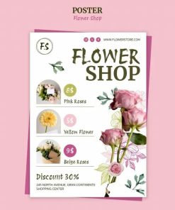 鲜花店特价花卉价格海报设计源文件