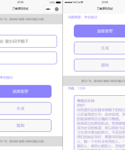 检讨书生成微信小程序工具源码-支持流量主