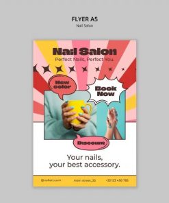 美甲折扣活动宣传单模板设计