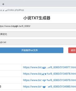 PHP在线小说TXT生成器源码 无需数据库