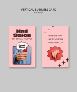 美甲行业商务名片PSD模板