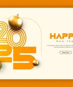 2025年新年快乐横版海报设计