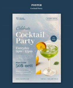 鸡尾酒派对宣传海报PSD模板
