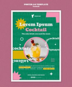 鸡尾酒菜单海报模板设计